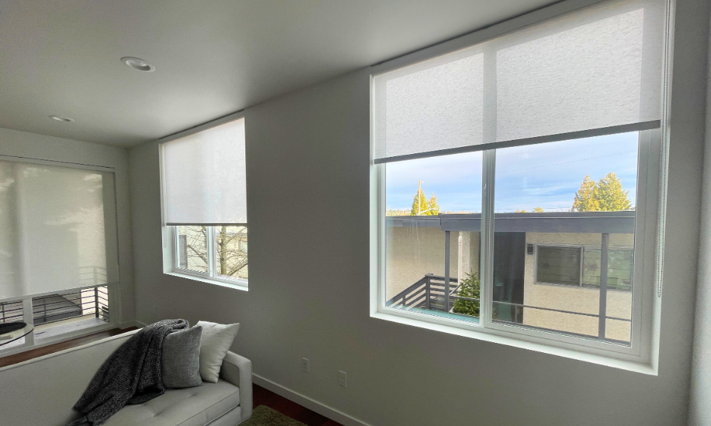 Lumen Blinds White Cream Ivory Roller Shades Screen Blinds Seattle on time on budget